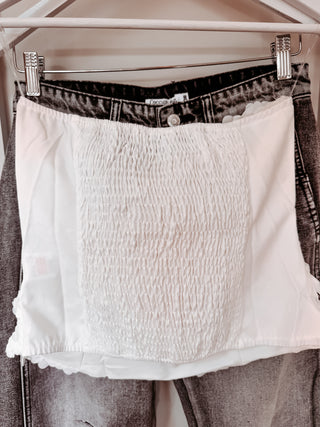 White Fi flowers bandeau top *NEW*