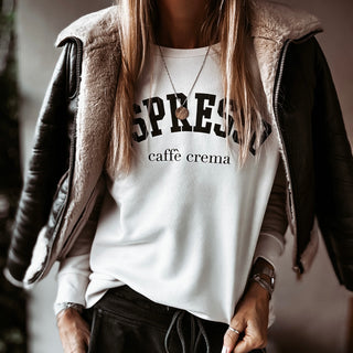 ESPRESSO vintage white (cream) sweatshirt *relaxed style* NEW