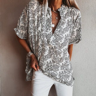 Monochrome flower blouse
