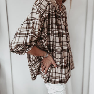 Brown Boyfriend check shirt *NEW*