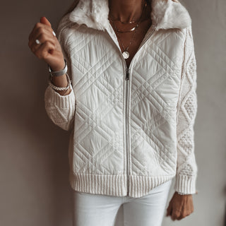 Tessa quilted VINTAGE WHITE bomber