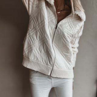 Tessa quilted VINTAGE WHITE bomber