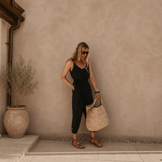 Luisa BLACK linen jumpsuit