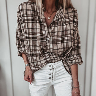Brown Boyfriend check shirt *NEW*