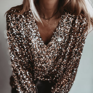 Relaxed Copper Gold Sequin top *NEW*