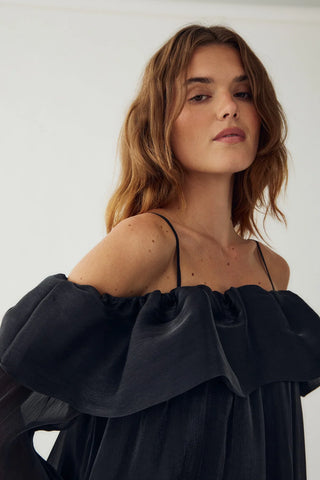 Black Miya ruffle sheer dress *NEW*