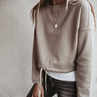 Native slightly cropped SAND sweatshirt *relaxed style*