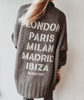 Dark biscuit / cream Cities Cardigan *NEW*