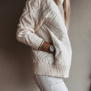 Tessa quilted VINTAGE WHITE bomber