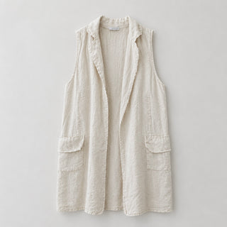 Cara cream long linen gilet *NEW*