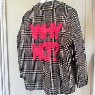 Neon WHY NOT check blazer *NEW*