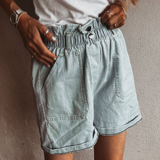 Poppy paperbag shorts DENIM BLUE