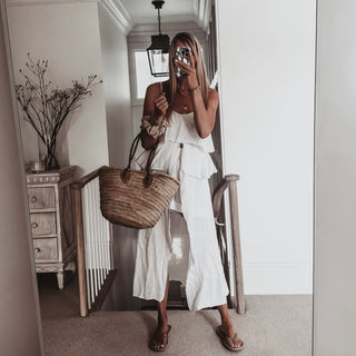 Livy long white linen top *NEW*