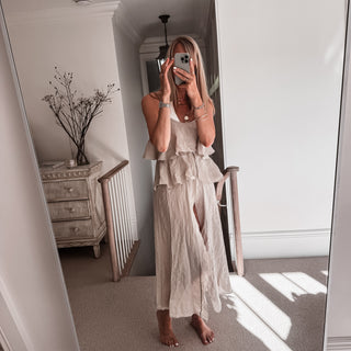 Livy long sand linen top *NEW*