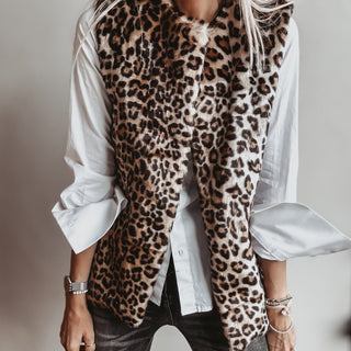 Faux fur leopard gilet *NEW*