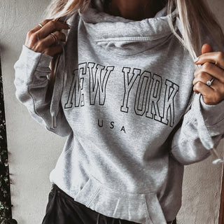 COLLEGE grey  NEW YORK Hoody *BACK IN STOCK*