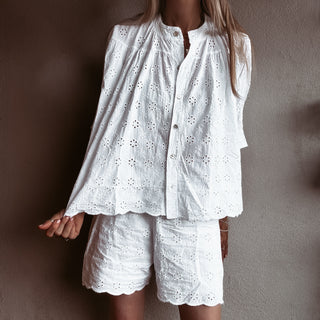 Pompano Broderie floaty Blouse *NEW*