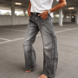 Billie stone washed grey barrel jeans *NEW*