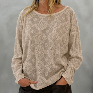 Vintage beige lace long sleeve top *NEW*