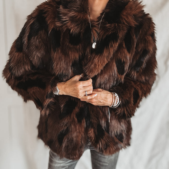 Cipresso Faux fur BROWN & BLACK jacket *NEW*