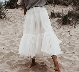 Toulouse VINTAGE WHITE tulle skirt