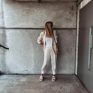 Napoli VINTAGE WHITE satin harem joggers *NEW*