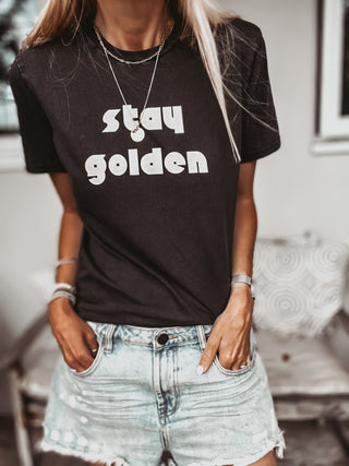 STAY GOLDEN vintage charcoal tee *boyfriend fit* *NEW*