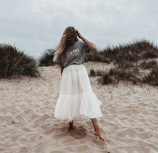 Toulouse VINTAGE WHITE tulle skirt