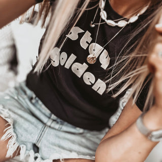 STAY GOLDEN vintage charcoal tee *boyfriend fit* *NEW*