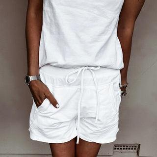 WHITE cotton ultimate jogger shorts *NEW*