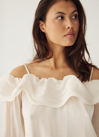 Vintage white Miyu ruffle sheer top *NEW*