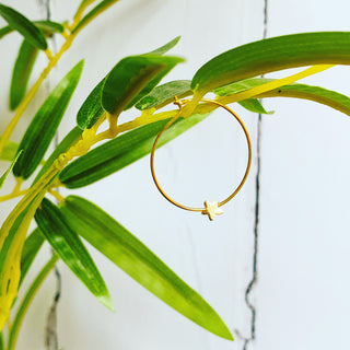 Miniature gold star hoops