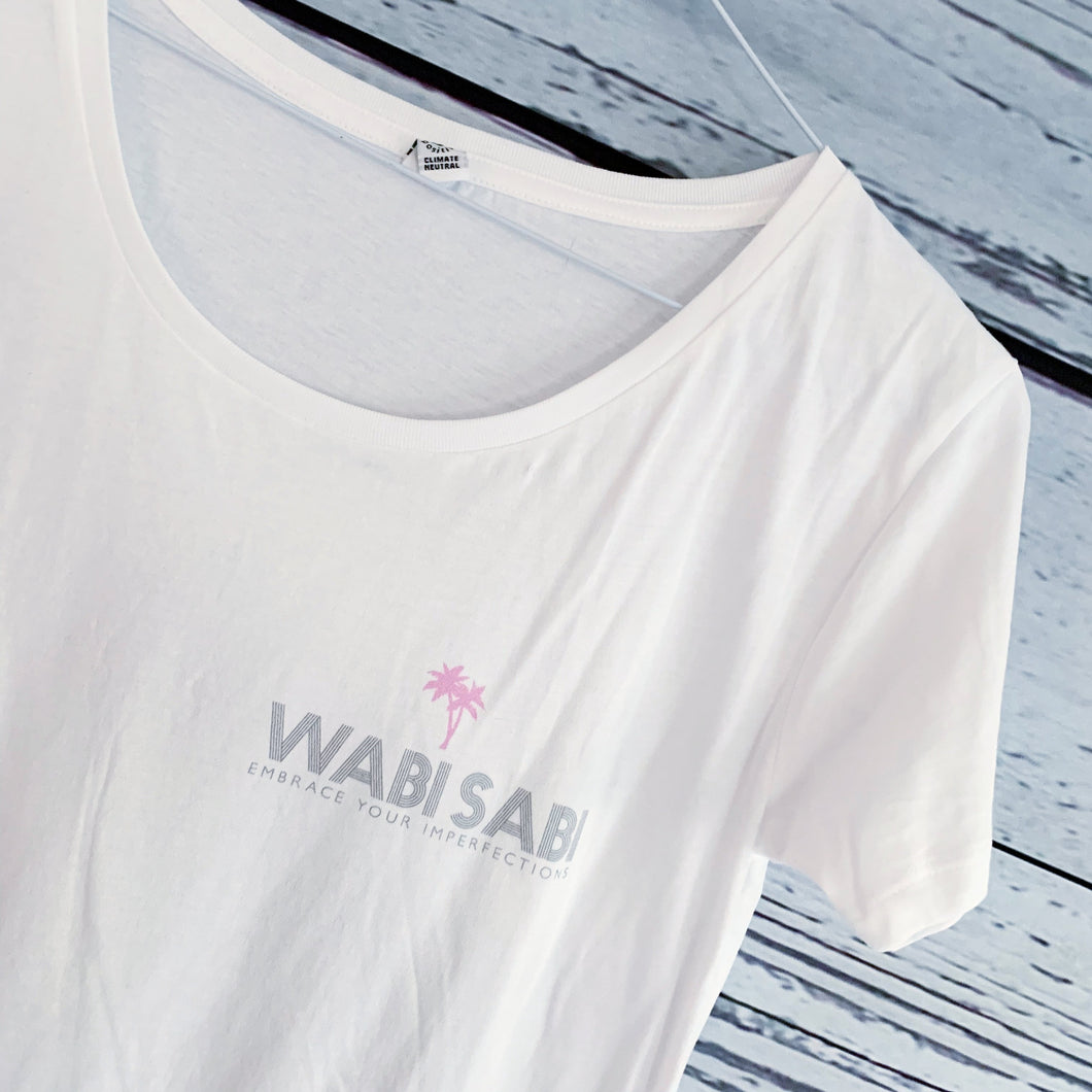 Wabi Sabi on a white tee (size medium)