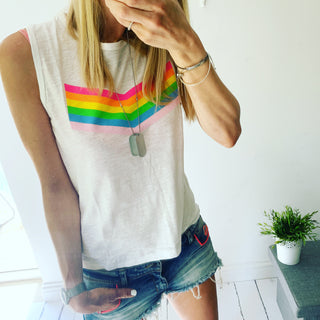 Neon rainbow tank top