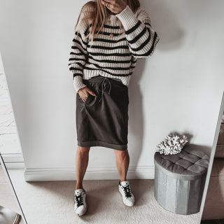 Khaki full faux leather ULTIMATE jogger skirt