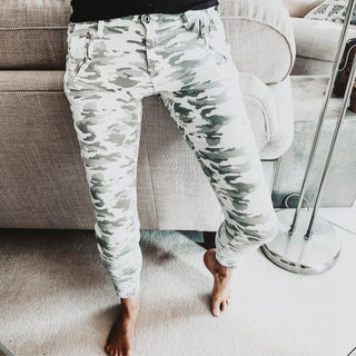 Light grey camo combat jeans