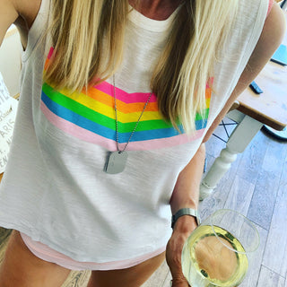 Neon rainbow tank top