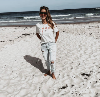 Negroni playa & bar vintage white boyfriend tee *new*