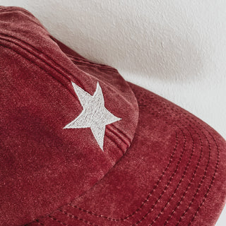 Vintage MAROON STAR baseball cap