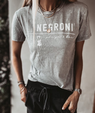 Washed grey NEGRONI playa & bar tee *boyfriend fit* *NEW*