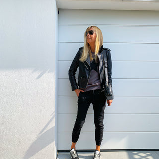 Black star on charcoal sweatshirt