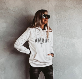 Cream AMOUR silver wings hoody