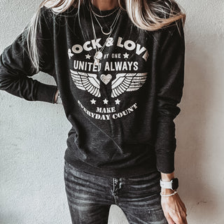 Vintage rock & love wings sweatshirt *NEW*