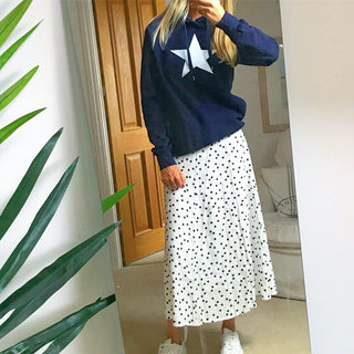 White star on navy hoody (s)