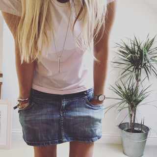 White star on pink tee