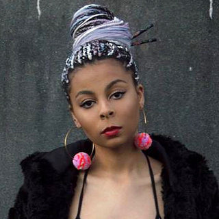 Large neon Pom Pom hoop earrings