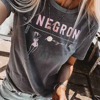 NEGRONI playa & bar light vintage charcoal tee *boyfriend fit*