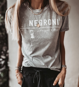 Washed grey NEGRONI playa & bar tee *boyfriend fit* *NEW*