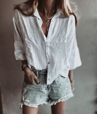 Selina linen white shirt