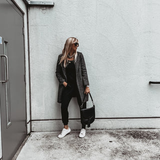 Long sleeved BLACK jumpsuit with pockets